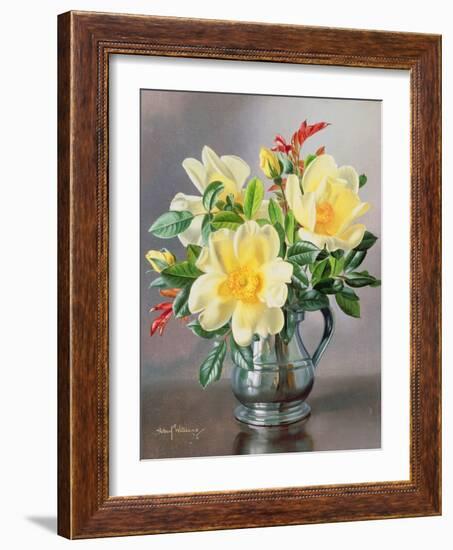 Yellow Roses in a Tankard-Albert Williams-Framed Giclee Print