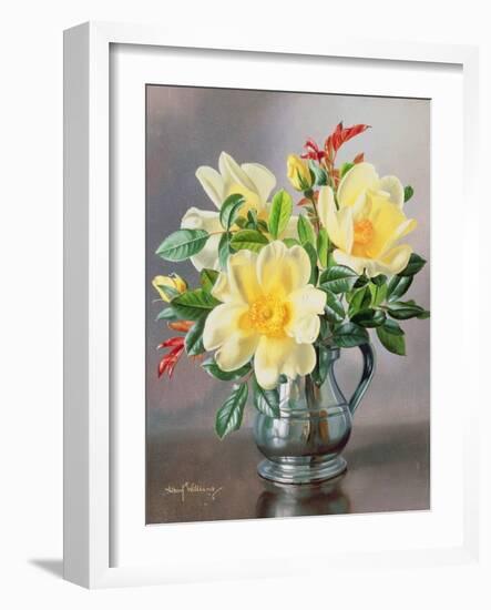 Yellow Roses in a Tankard-Albert Williams-Framed Giclee Print