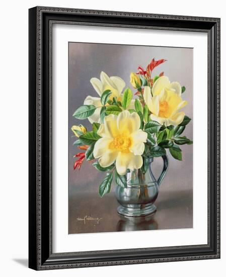 Yellow Roses in a Tankard-Albert Williams-Framed Giclee Print