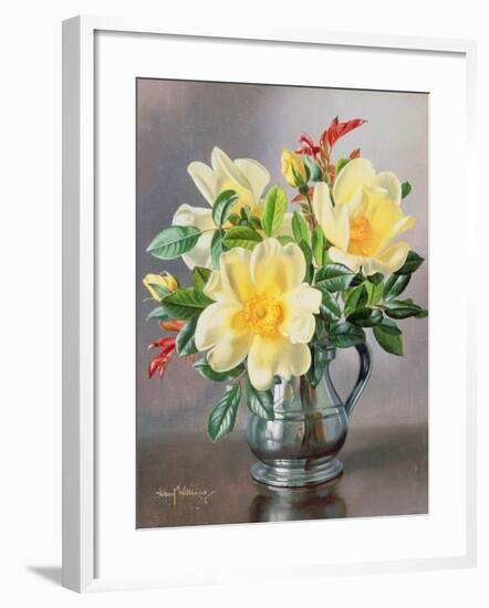 Yellow Roses in a Tankard-Albert Williams-Framed Giclee Print