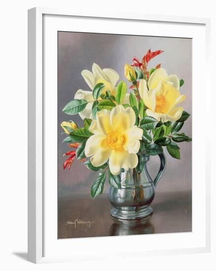 Yellow Roses in a Tankard-Albert Williams-Framed Giclee Print