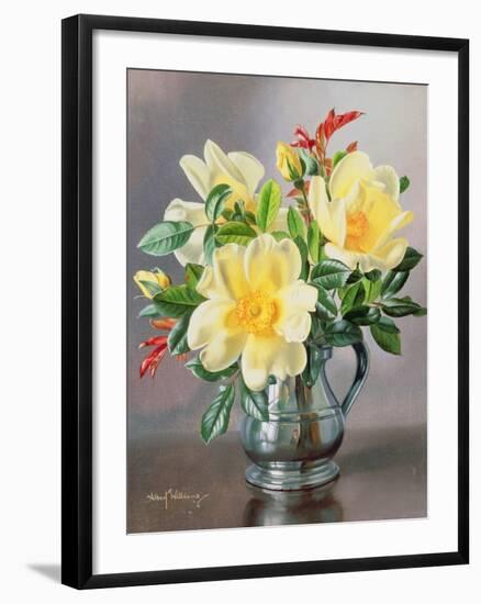 Yellow Roses in a Tankard-Albert Williams-Framed Giclee Print