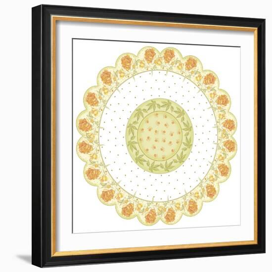 Yellow Roses Round-Maria Trad-Framed Giclee Print
