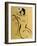 Yellow Seated Nude with White Flower and Bird-Susan Adams-Framed Giclee Print