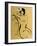 Yellow Seated Nude with White Flower and Bird-Susan Adams-Framed Giclee Print