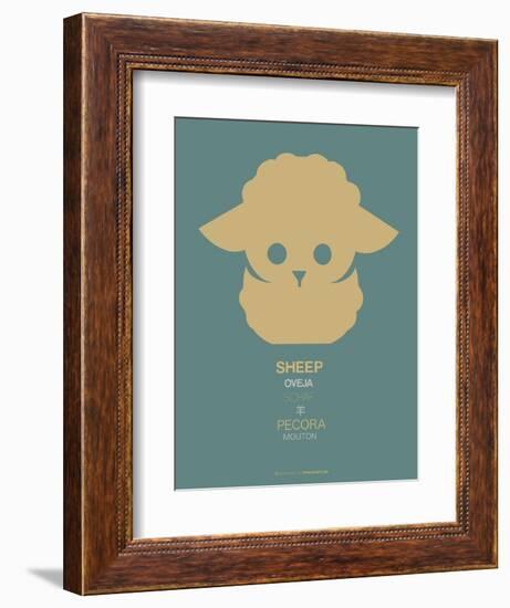 Yellow Sheep Multilingual Poster-NaxArt-Framed Art Print