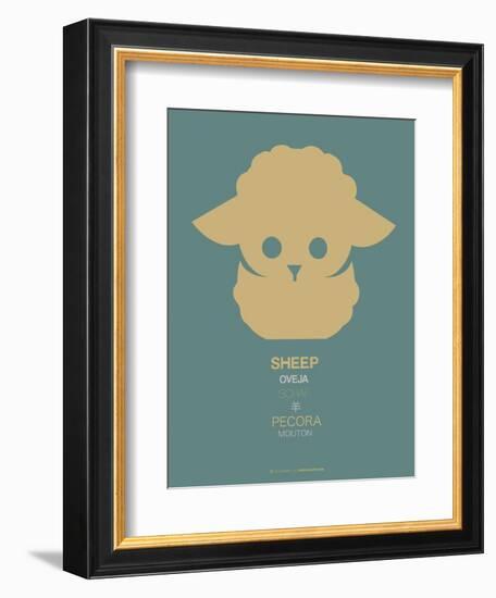 Yellow Sheep Multilingual Poster-NaxArt-Framed Art Print