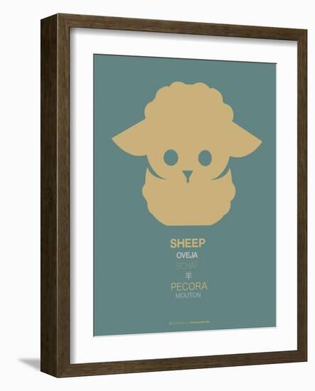 Yellow Sheep Multilingual Poster-NaxArt-Framed Art Print