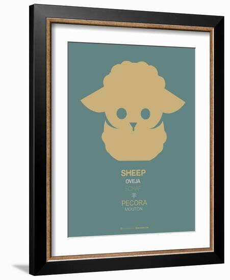 Yellow Sheep Multilingual Poster-NaxArt-Framed Art Print