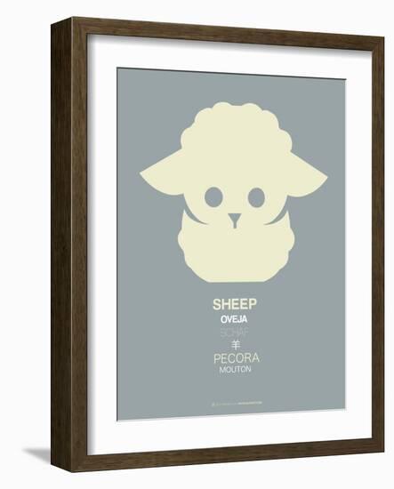 Yellow Sheep Multilingual Poster-NaxArt-Framed Art Print