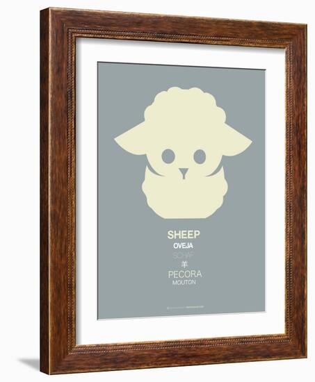 Yellow Sheep Multilingual Poster-NaxArt-Framed Art Print