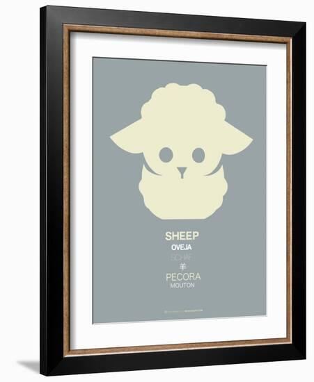 Yellow Sheep Multilingual Poster-NaxArt-Framed Art Print
