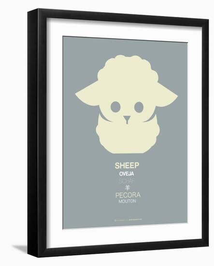 Yellow Sheep Multilingual Poster-NaxArt-Framed Art Print