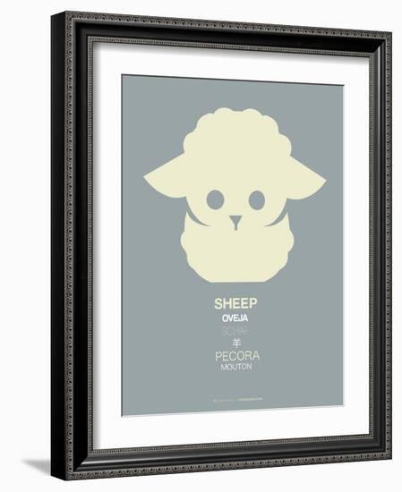 Yellow Sheep Multilingual Poster-NaxArt-Framed Art Print