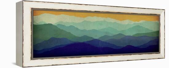 Yellow Sky Mountains-Ryan Fowler-Framed Stretched Canvas