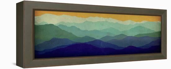 Yellow Sky Mountains-Ryan Fowler-Framed Stretched Canvas