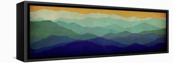 Yellow Sky Mountains-Ryan Fowler-Framed Stretched Canvas