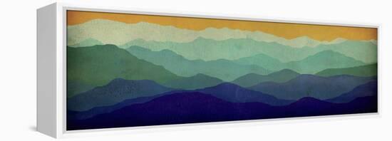 Yellow Sky Mountains-Ryan Fowler-Framed Stretched Canvas