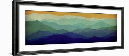 Yellow Sky Mountains-Ryan Fowler-Framed Art Print