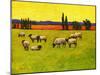 Yellow Sky with Sheep-Patty Baker-Mounted Art Print