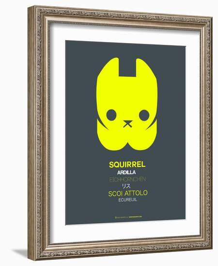 Yellow Squirrel Multilingual Poster-NaxArt-Framed Art Print