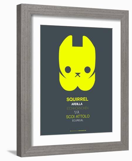 Yellow Squirrel Multilingual Poster-NaxArt-Framed Art Print