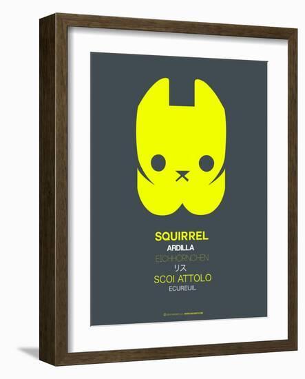 Yellow Squirrel Multilingual Poster-NaxArt-Framed Art Print