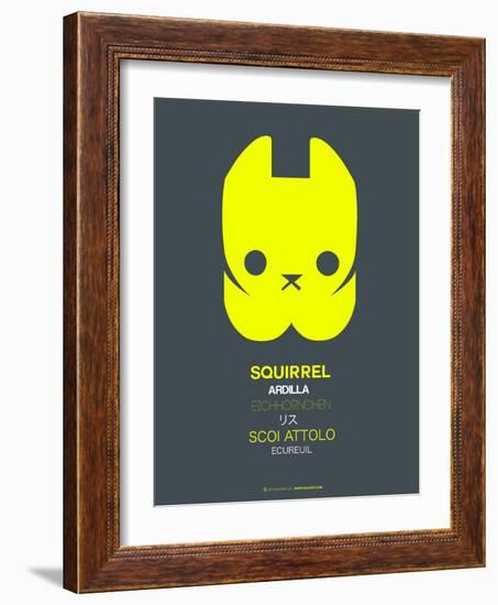 Yellow Squirrel Multilingual Poster-NaxArt-Framed Art Print