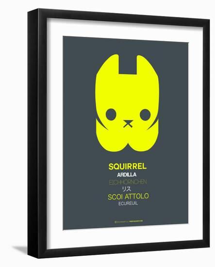 Yellow Squirrel Multilingual Poster-NaxArt-Framed Art Print