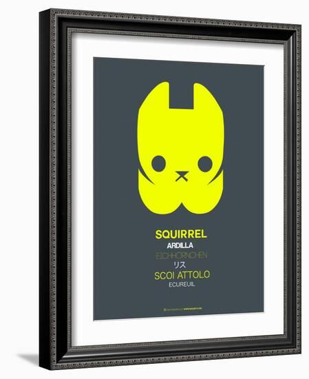 Yellow Squirrel Multilingual Poster-NaxArt-Framed Art Print