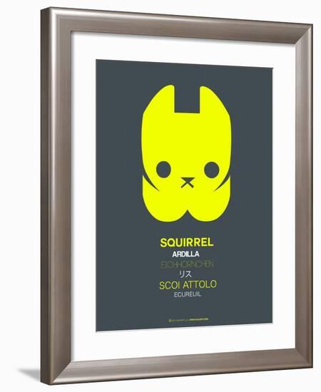 Yellow Squirrel Multilingual Poster-NaxArt-Framed Art Print