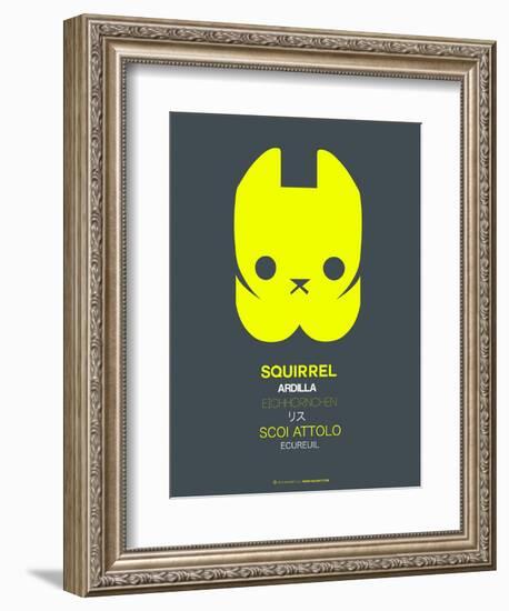 Yellow Squirrel Multilingual Poster-NaxArt-Framed Art Print