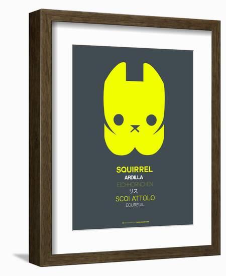 Yellow Squirrel Multilingual Poster-NaxArt-Framed Art Print