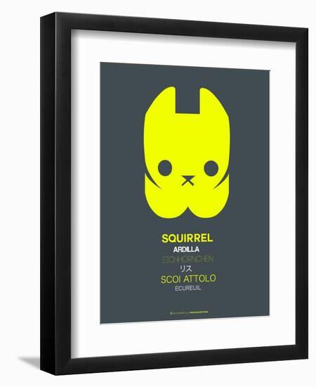 Yellow Squirrel Multilingual Poster-NaxArt-Framed Art Print