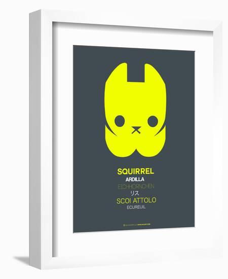 Yellow Squirrel Multilingual Poster-NaxArt-Framed Art Print