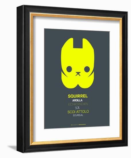 Yellow Squirrel Multilingual Poster-NaxArt-Framed Art Print