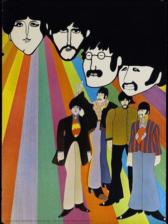 Yellow Submarine Japanese WOODEN POSTER, Great Wood Gift for