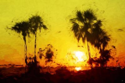 'Yellow Sunset - In the Style of Oil Painting' Giclee Print - Philippe