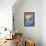 Yellow Tabby  Cat Hanging from Moon-sylvia pimental-Framed Stretched Canvas displayed on a wall