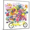 Yellow Tandem Bicycle Bouquet-Kerstin Stock-Mounted Art Print