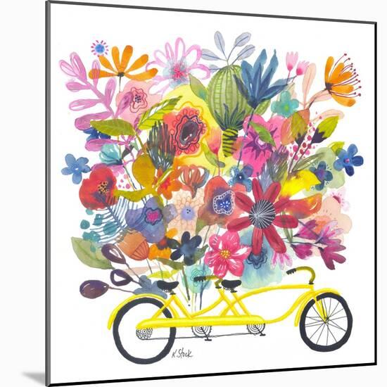 Yellow Tandem Bicycle Bouquet-Kerstin Stock-Mounted Art Print