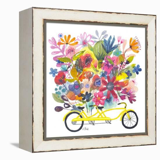 Yellow Tandem Bicycle Bouquet-Kerstin Stock-Framed Stretched Canvas