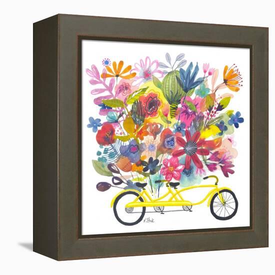 Yellow Tandem Bicycle Bouquet-Kerstin Stock-Framed Stretched Canvas