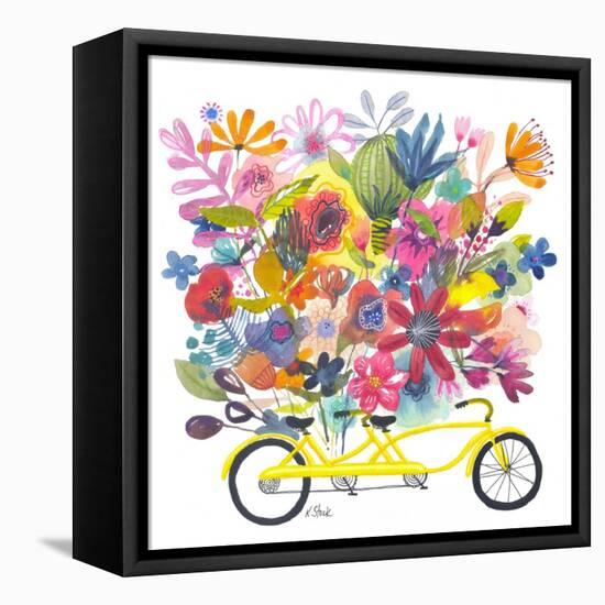 Yellow Tandem Bicycle Bouquet-Kerstin Stock-Framed Stretched Canvas