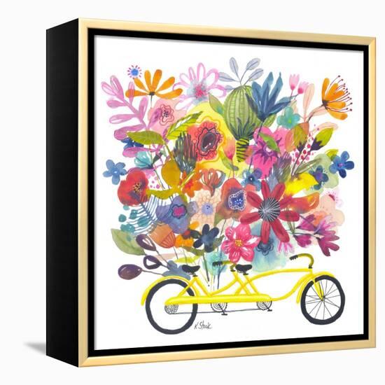 Yellow Tandem Bicycle Bouquet-Kerstin Stock-Framed Stretched Canvas