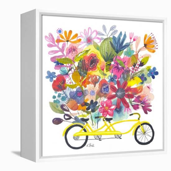 Yellow Tandem Bicycle Bouquet-Kerstin Stock-Framed Stretched Canvas