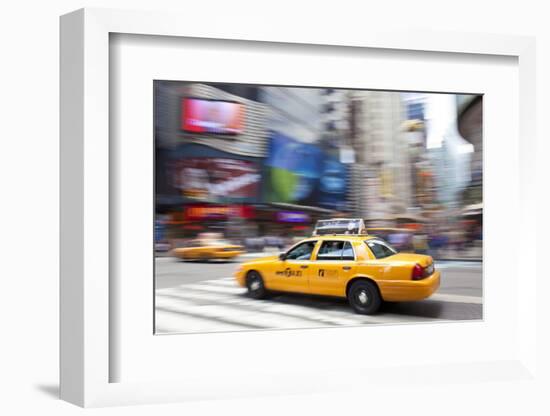 Yellow Taxi Cabs, Just Off Times Square, Manhattan, New York-Peter Adams-Framed Photographic Print