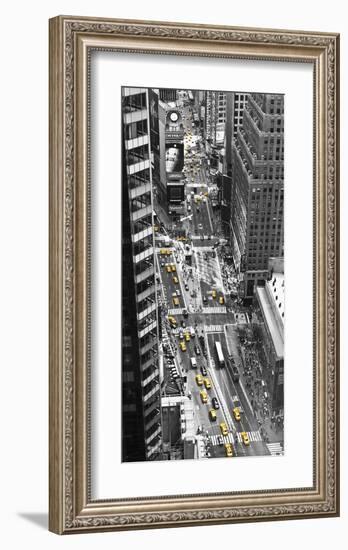 Yellow taxi in Times Square, NYC-Michel Setboun-Framed Art Print