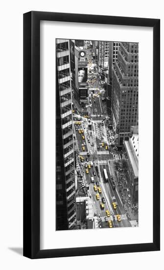 Yellow taxi in Times Square, NYC-Michel Setboun-Framed Art Print