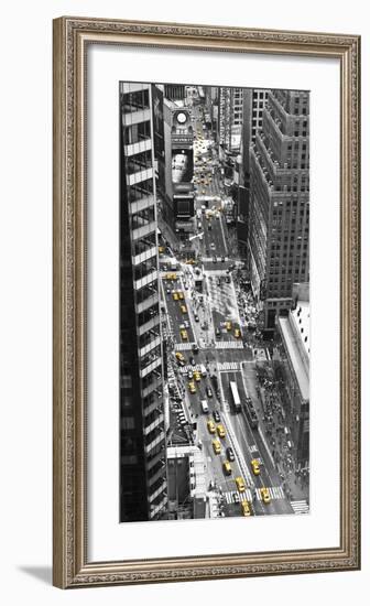 Yellow taxi in Times Square, NYC-Michel Setboun-Framed Art Print